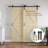 Double 30x80 in Door, for 51"x80" Opening, Solid Wood Panelled Bypass Barn Door with Sliding Hardwar