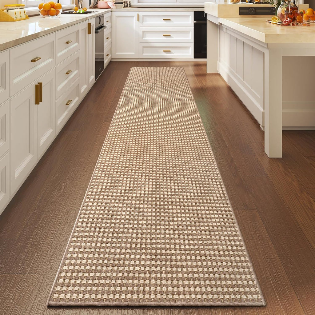 2x10 ft Hallway Runner Rug Extra Long Boho Woven Kitchen Runner Rugs Mat Non Slip Washable, Soft Hal