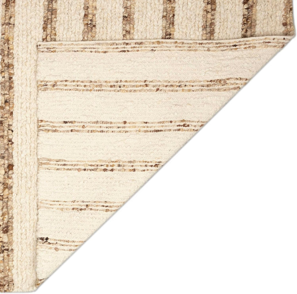 Lhasa Indoor Hand Woven Wool Thick Area Rug - Transitional Stripe Global Multicolor (Stripe Neutral) (3'6" x 5'6")