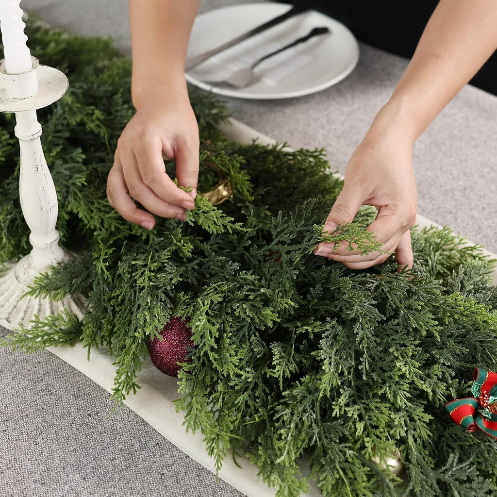 6FT 1Pcs Artificial Christmas Cedar Garlands Fireplace Decoration