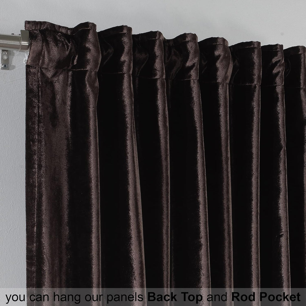Extra Long Shiny Velvet Curtains Luxury Colors Light Blocking Hang Back Tap 1 Panel Curtain Custom Made Drapes - Made