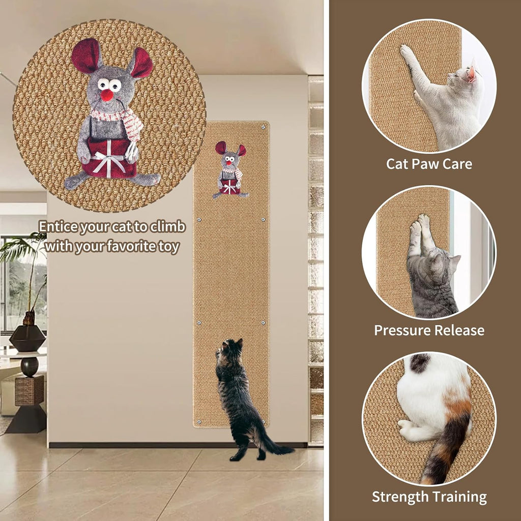 71x15.8" Thickened Cat Wall Climbing Carpet with 16 Fixed Nails