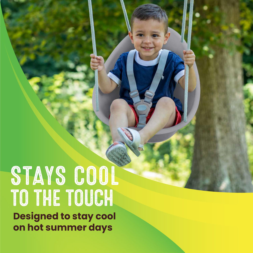 Coconut Toddler Swing - Comfy Baby Swing Outdoor, 3- Point Adjustable Safety Harness, Secure, Safe Quick Click