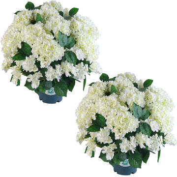 Artificial Bush - 20 Inch Potted Faux Plant, UV Resistant Outdoor Artificial Plants for Front Porch, Garden, Patio &