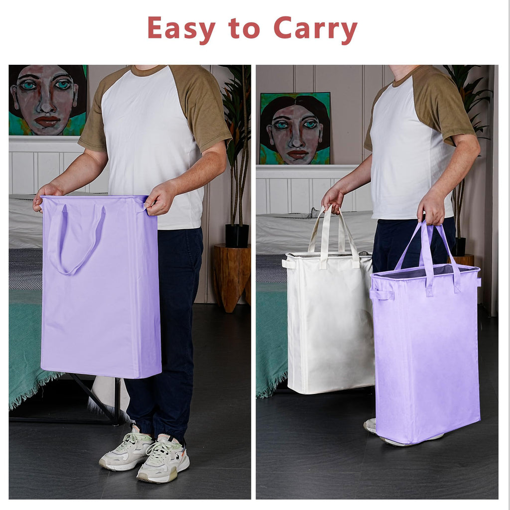 Slim Laundry Hamper Narrow Laundry Basket with Handles