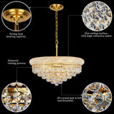 Crystal Chandeliers for Dining Room Light Fixtures Over Table_Empire Style K9 Crystal Chandeliers for Bedroom_9 Lights Gold Luxury Lighting Fixtures for Living Room Kitchen Island Entryway A108-B0D97XJ87Z