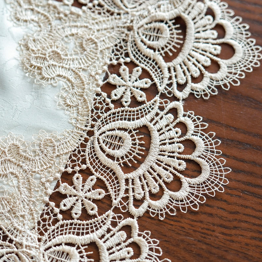 Light Brown Lace Doily Placemat Rectangle Mat 12 x 18 Inch 4 Pcs