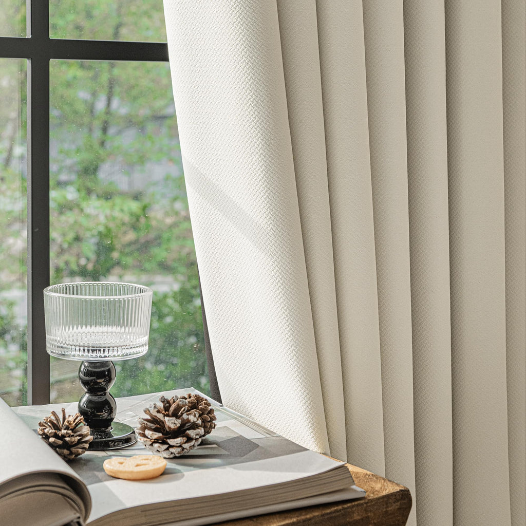 100% Blackout Beige Curtains 100x84 Inches, 1 Panel