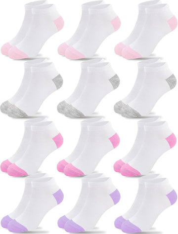 Girls Socks 12 Pairs Low Cut Ankle Socks for Girls Old