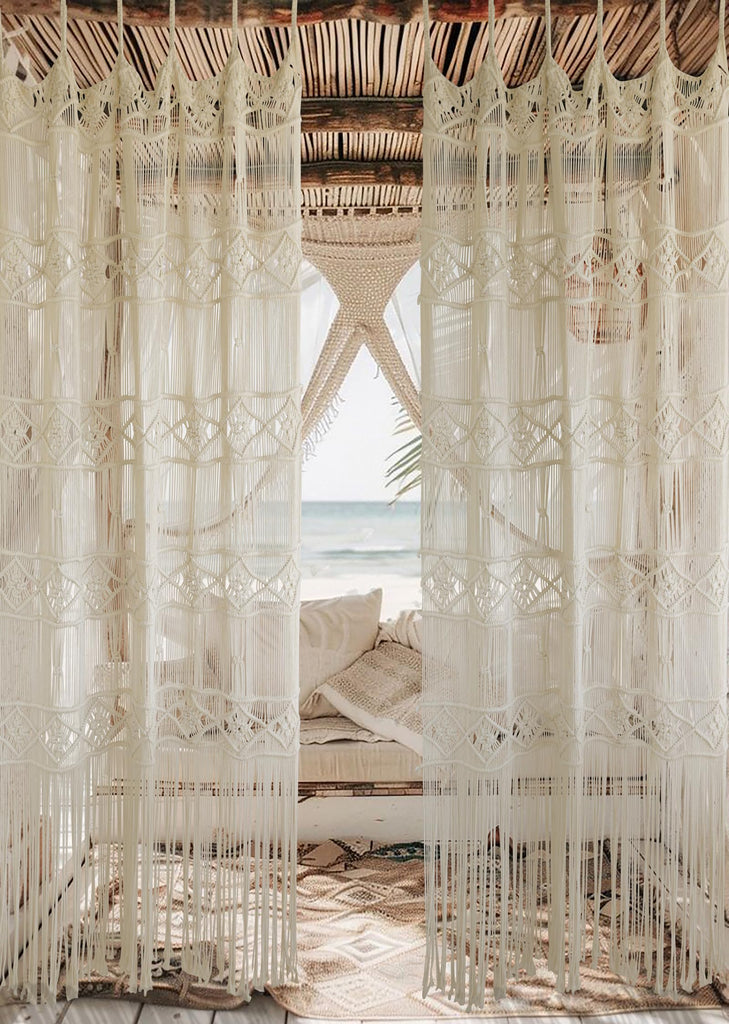 Macrame Curtain Handmade Woven Divider Doorway window Curtain 42"W*75"L