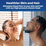 High Pressure Shower Head - Anti-Clogging Silicone Nozzles - 2.5 GPM Removable Restrictor