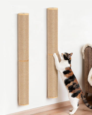 68" Wall Mounted Cat Scratcher, 2Pcs of 34in Sisal Scratching Posts
