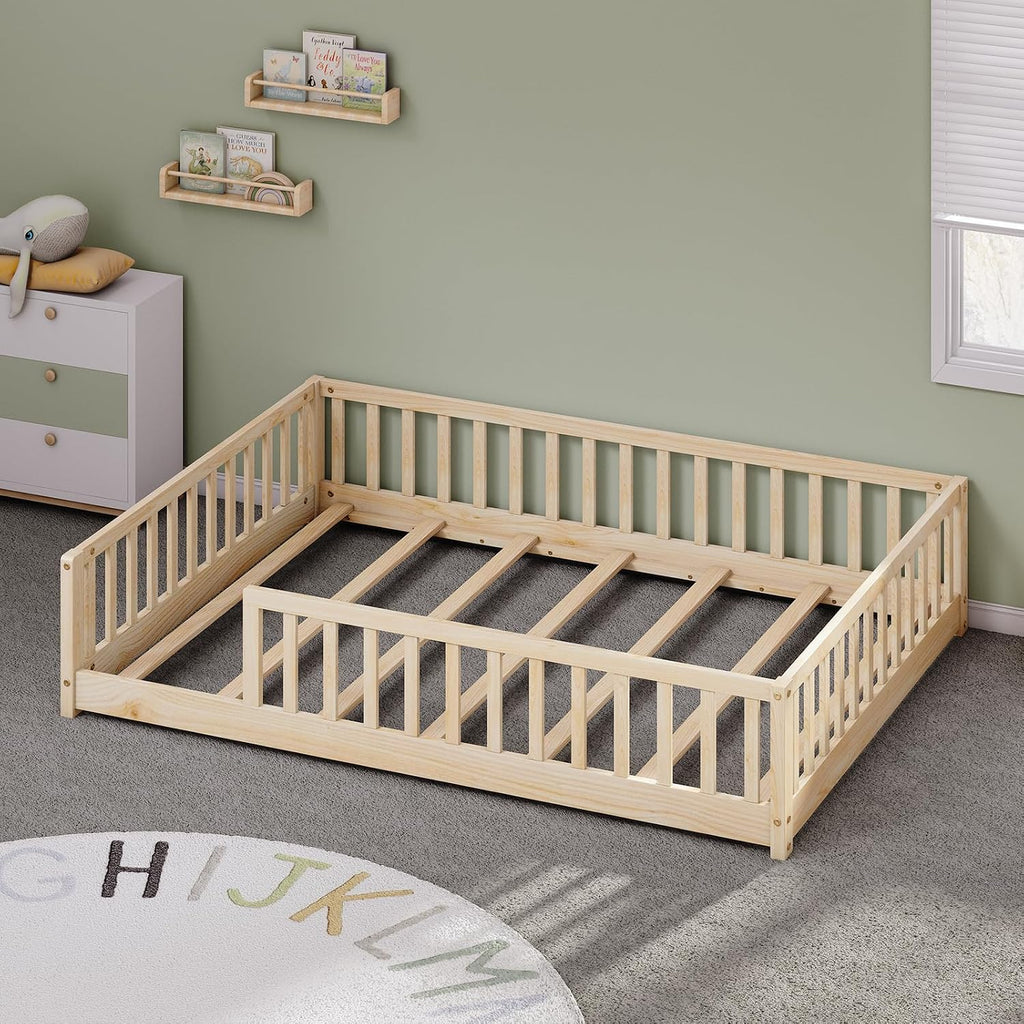Montessori Floor Bed with Rails