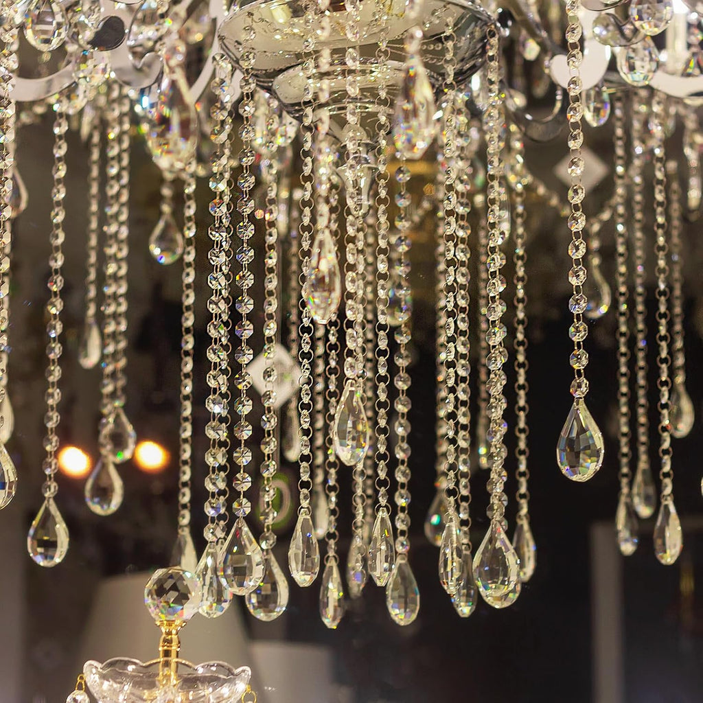 Teardrop Crystal Chandelier, 6 Pack 120mm Length Prisms Part Dark Brown