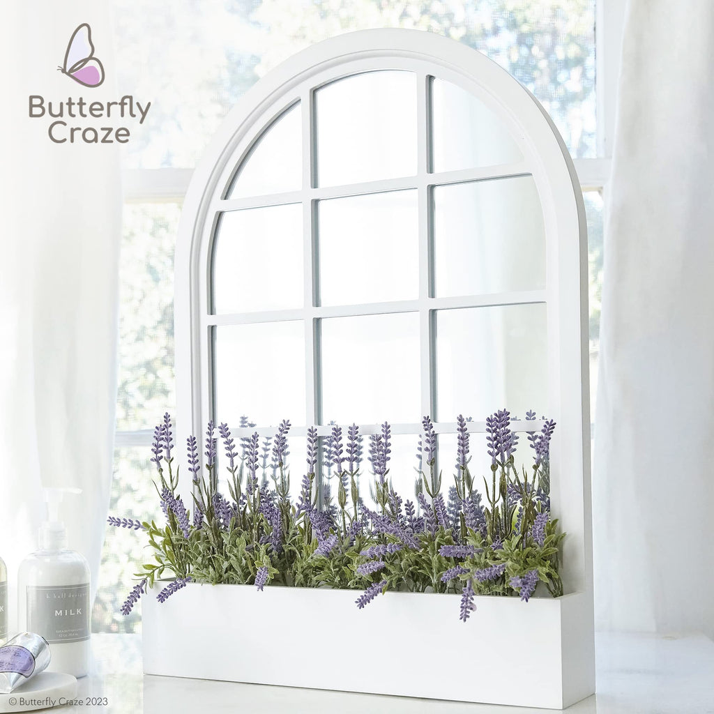 Lavender Artificial Flower Stems - UV-Protected Outdoor Artificial Plants - Plastic Flowers for Outdoors - Floral