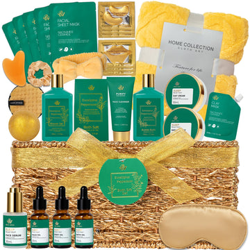 Gifts for Women & Men, 35Pcs Eucalyptus Home Spa Gift Basket, Get Well Soon
