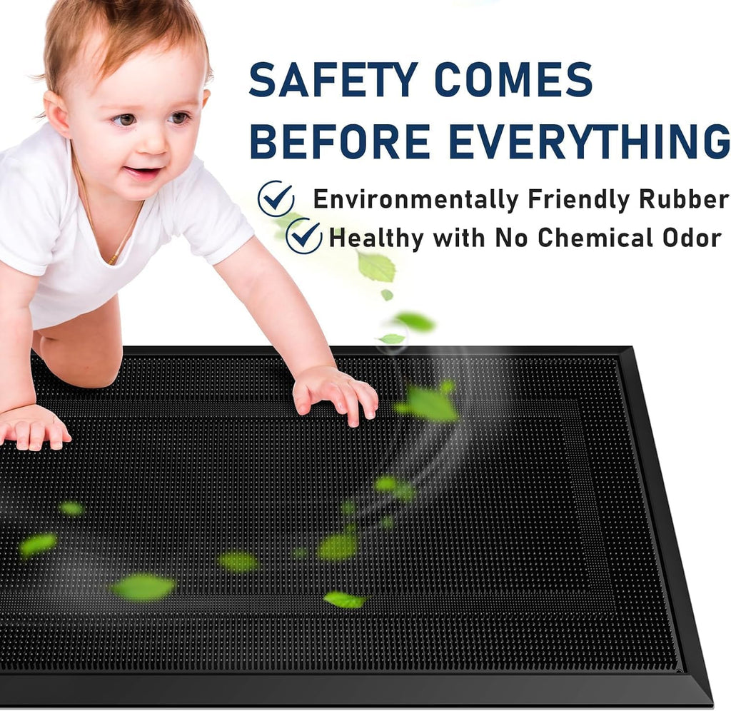 Front Door Mat Outside Entrance, 36" x 24" Heavy Duty Rubber Outdoor Mats Enlarged , Welcome Matt Outdoor, Dirt