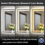 LED Bathroom Mirror 55"x36" Inch Lighted Bathroom Vanity Mirror with Lights, Large, Brighter Frontlit and Backlit