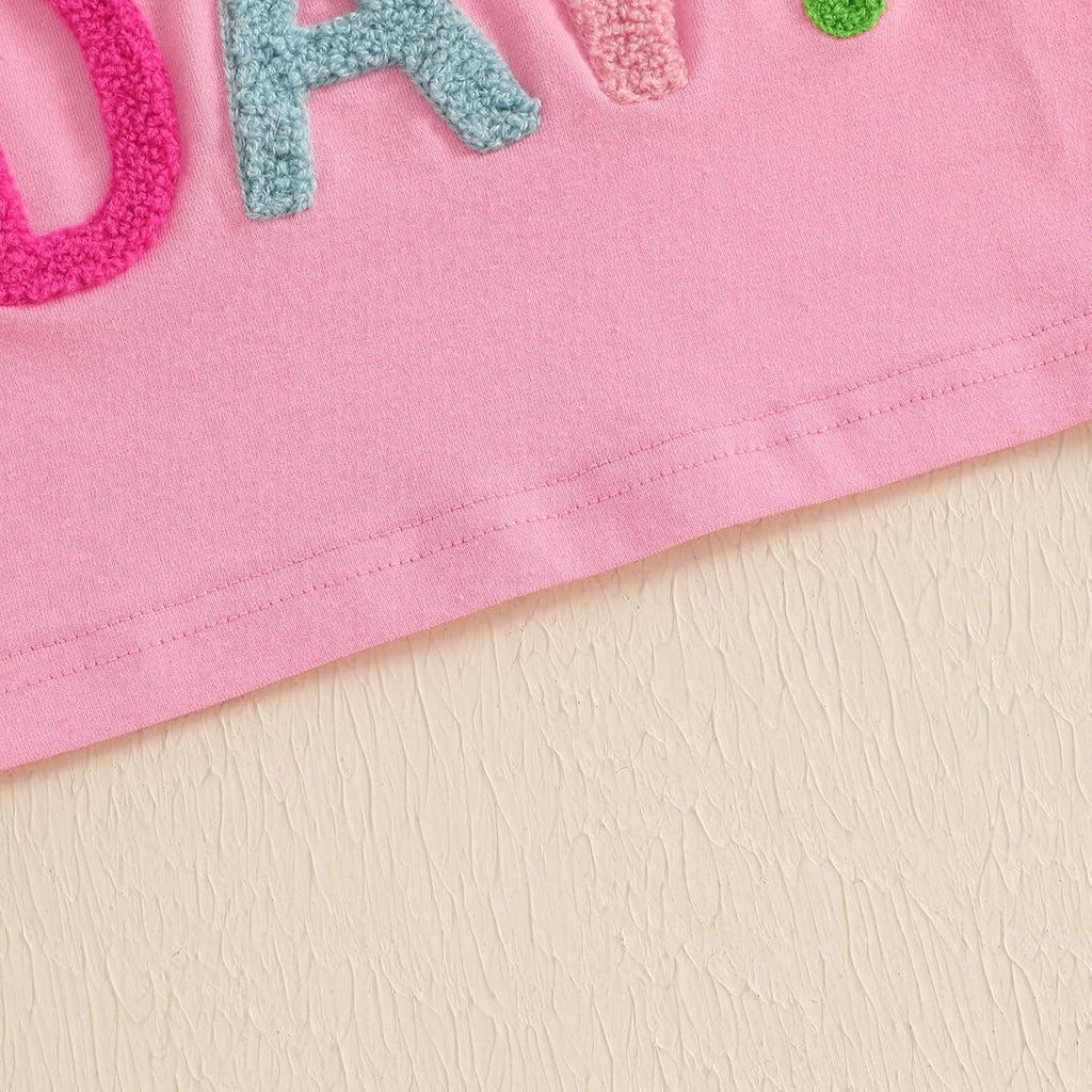 Toddler Baby Girl Birthday Shirt It's My Birthday Short Sleeve Embroidery B-Day T-Shirt Tops Tee Party Outfits