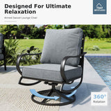 4 Pieces Patio Conversation Sets(5 Seat),Outdoor Metal Furniture Sofas with 1 Loveseat(3 Seat)