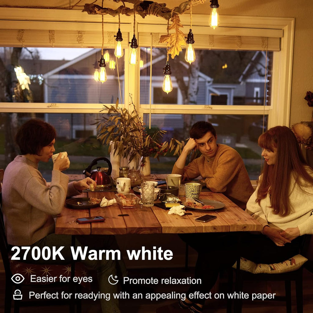 10 Pack Vintage 8W ST58 LED Edison Light Bulbs, Dimmable, 60W Equivalent, 800Lumens, 2700K Warm White, E26 Base LED