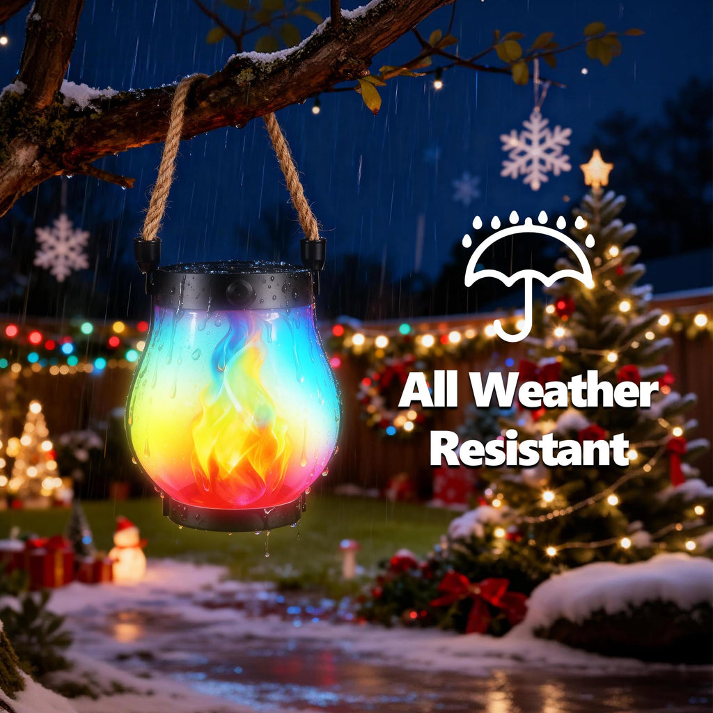 1 Pack Gen2 Solar Lantern Lights with Ultra-Real Flame, Multicolor