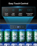Mini Fridge 130 Can Beverage Refrigerator Cooler Glass Door for Soda Wine Beer, 