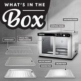 French Door Air Fryer Oven - 37 Qt Large Capacity Convection Toaster Oven, FryForce 360°, Digital Display, 12 Cooking