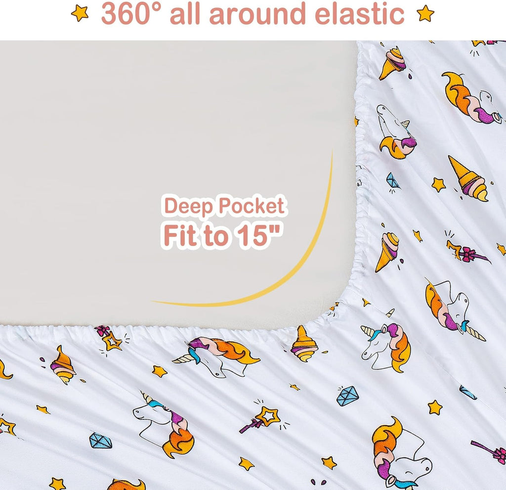 Bed in a Bag for Kids Girls Teens, 8 Pieces Full Comforter Bed Set with Shams, Sheet Set and Decorative Toy Pillow
