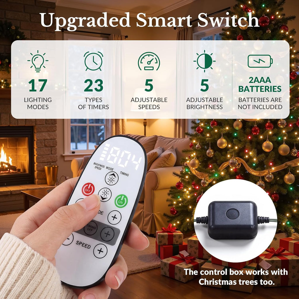 Artificial Prelit Classic Christmas Tree with Remote Control,Timer