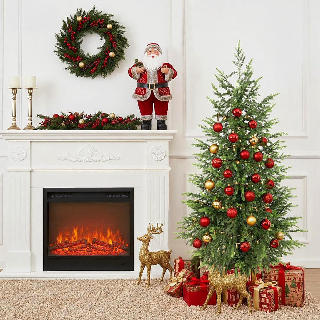 4ft Artificial Norfolk Pine Christmas Tree for Outdoor, 48in Real Touch Faux Norfolk Pine Christmas Tree with Black