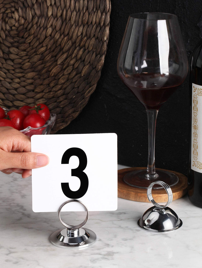 Split-Ring Style, Place Card/Table Number Holder, 2.5 x 2.33 Inch, Silver, Set of 12