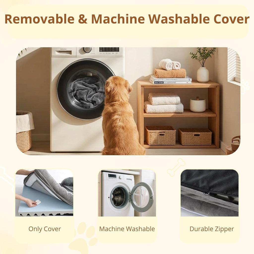 Orthopedic Dog Bed Medium Size Dogs: Comfort Cats Couch Sofa with Washable Removable Cover, Soft Flannel