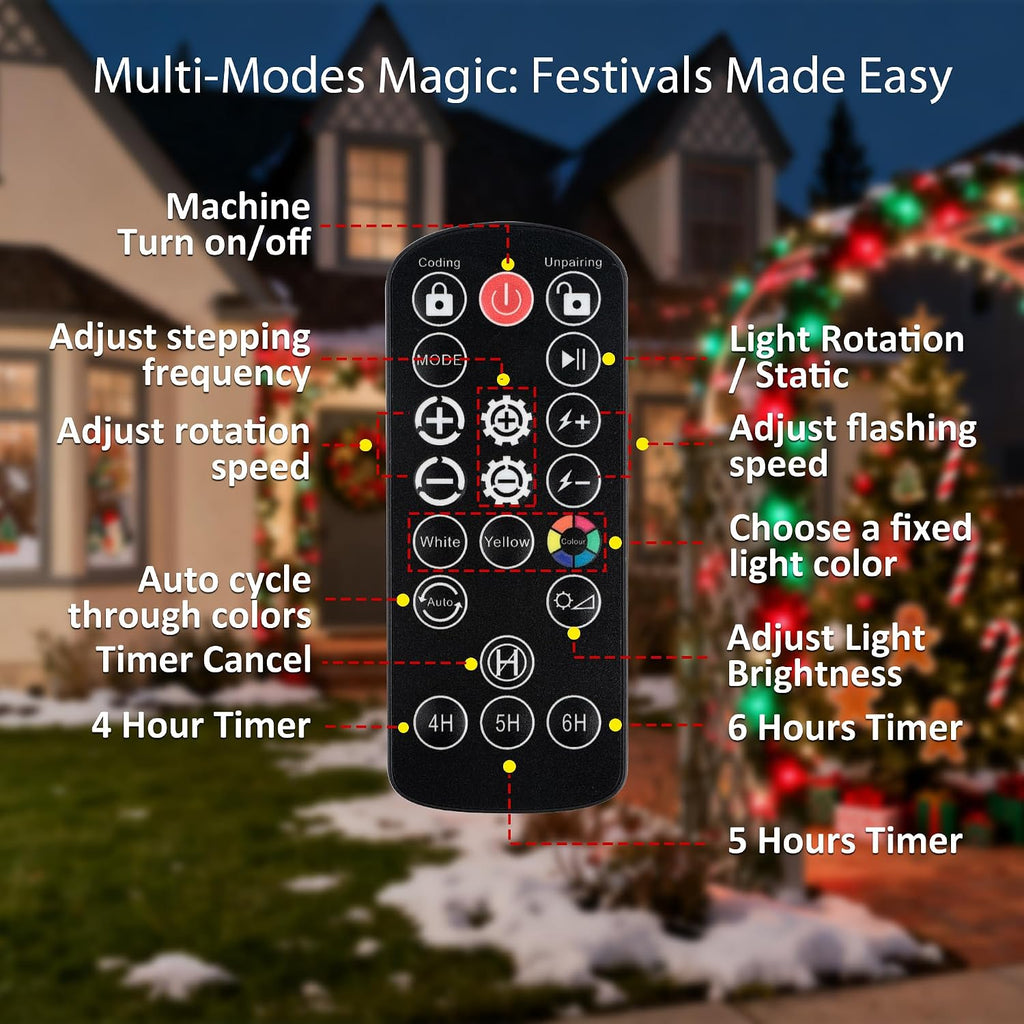 Outdoor Star Laser Projector, App & Remote Control 7 Colors Motion Smart Firefly Lights Christmas Snowflake