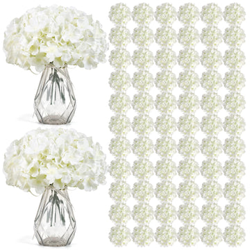 104Pcs Artificial Bulk, White Hydrangeas