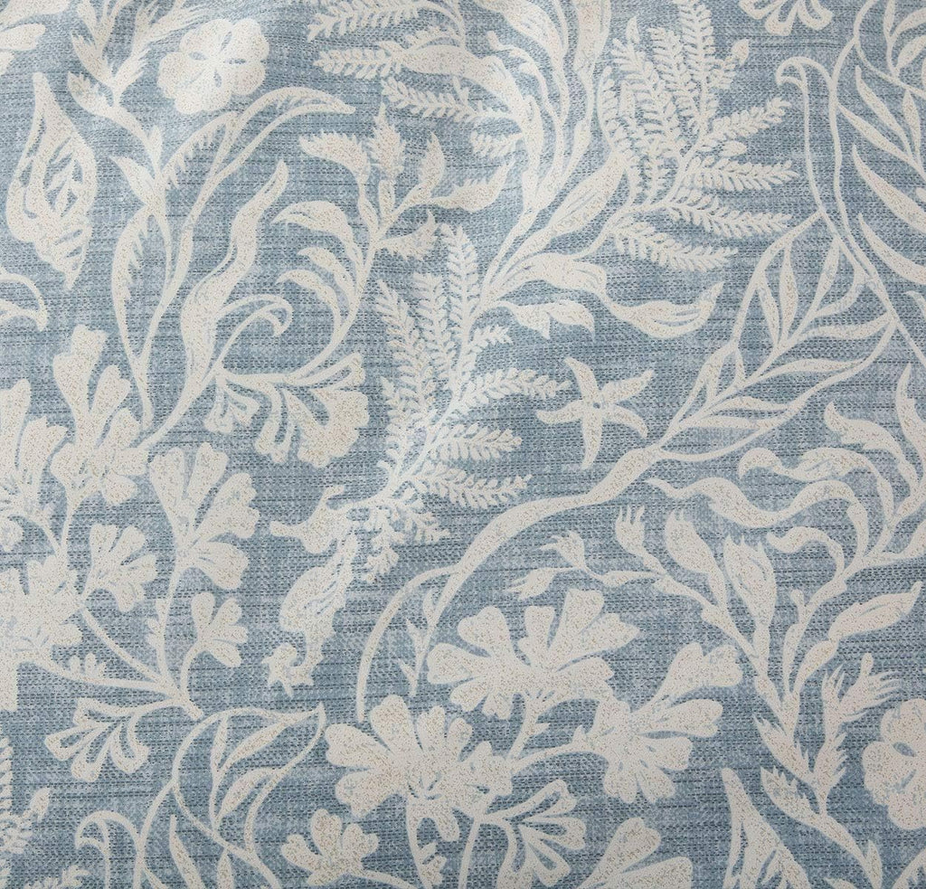 Duvet Cover King, 600 Thread Count Cotton Beige & Bluish Grey Printed with Luxurious Leaves Pattern Reversible