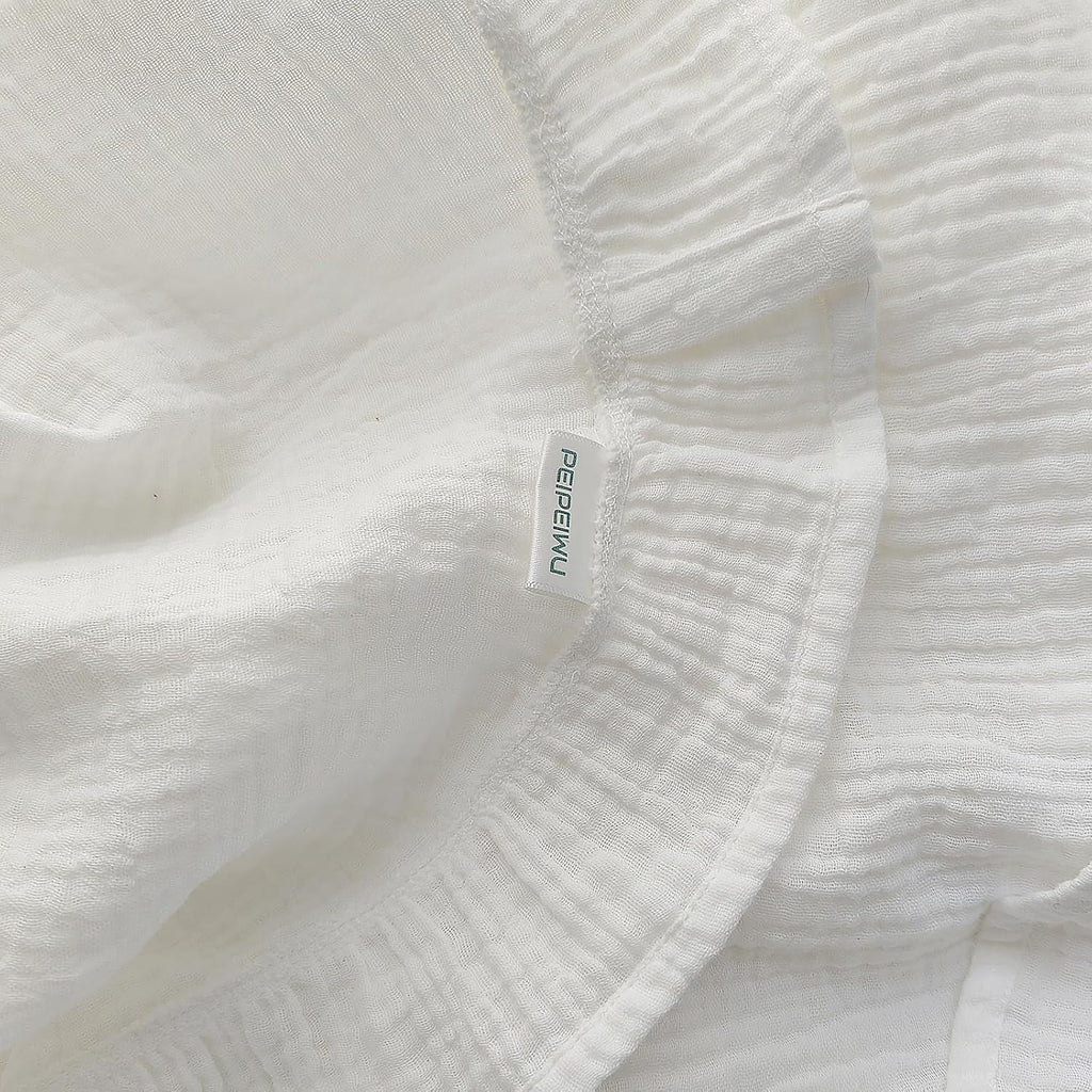 Muslin Baby Blankets 43.3x43.3 Soft Unisex Swaddle Blanket (White)