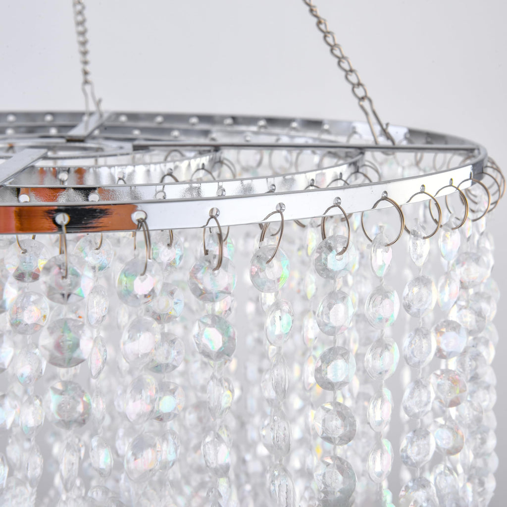 3 Tiers Modern Sparkling Acrylic Beaded Hanging Chandelier Shade