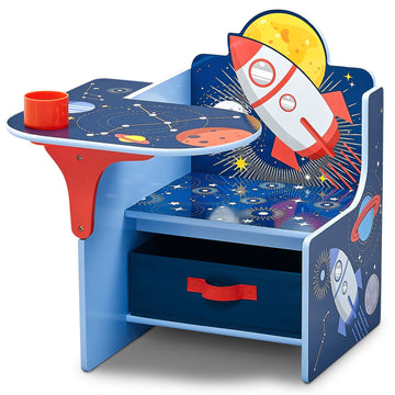 Children Space Adventures Chair Desk with Storage Bin - Ideal for Arts & Crafts, Snack Time, Homeschooling, Homework