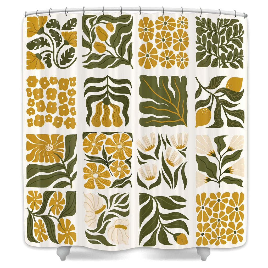 Boho Abstract Cute Floral Shower Curtain