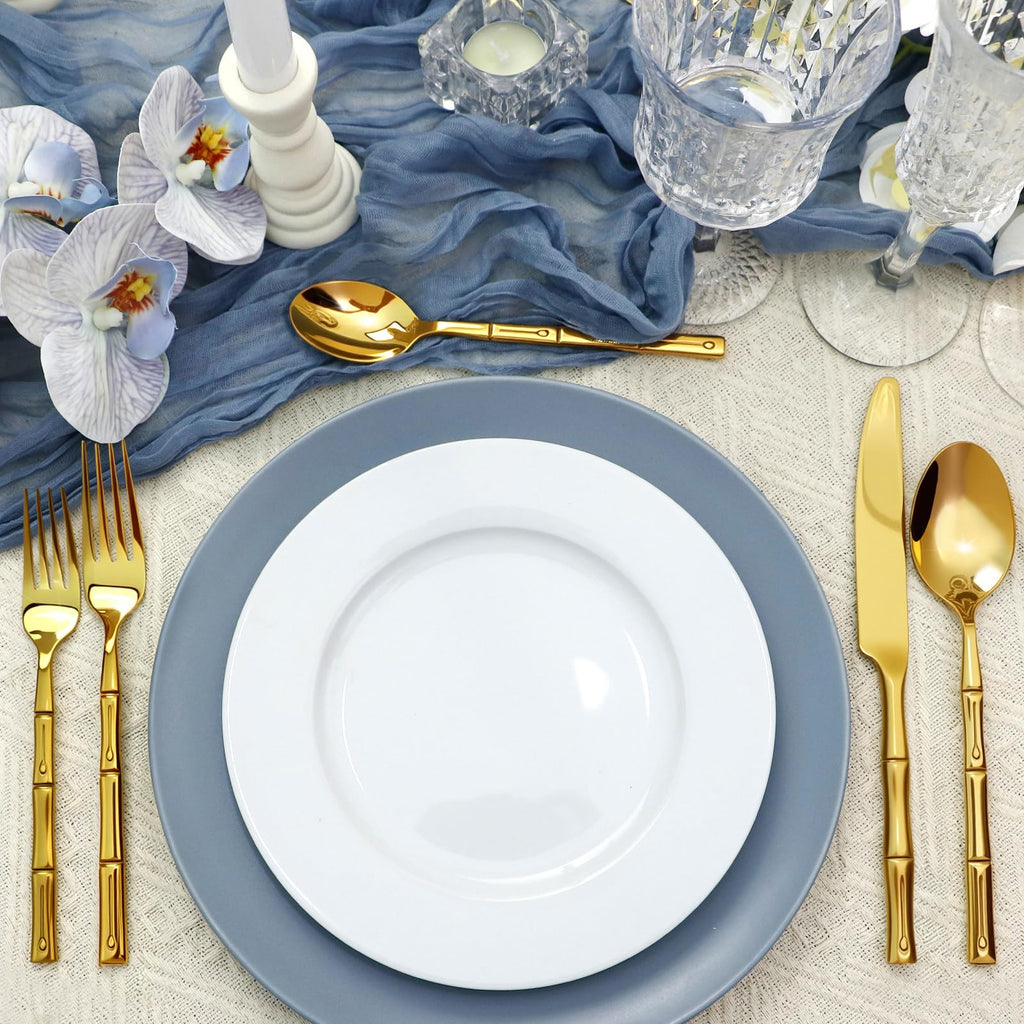 Gold Silverware Set 45-Piece Bamboo Pattern Service for 8