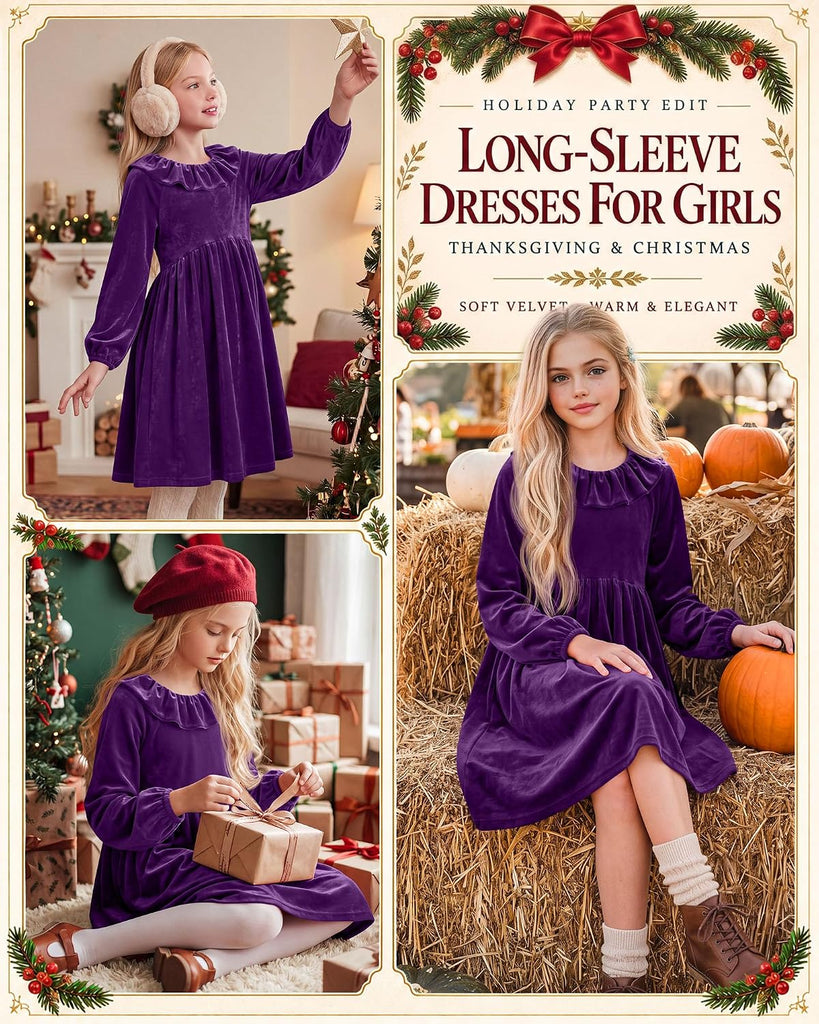 Long Sleeve Velvet Dress 5