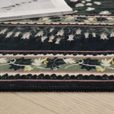 Circle Rug Impressionist-Style Vintage 8ft Round Rug Non Slip Low Pile Small Circular for Bedroom Ba