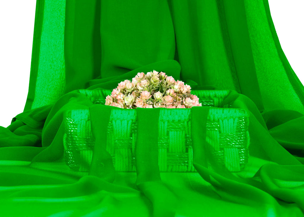 5 Yard Chiffon Fabrics, 44" Wide, Lightweight, Sheer - Green