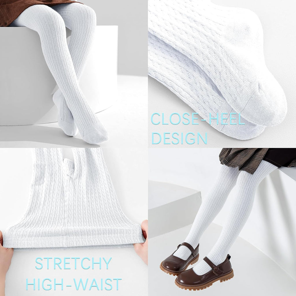 Tights Seamless Toddler Stockings Cable Knit School Leggings