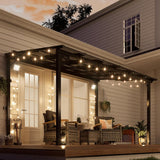 8' x 12' Wall Mounted Pergola, Lean to Metal Awnings, Sloped - Image 2