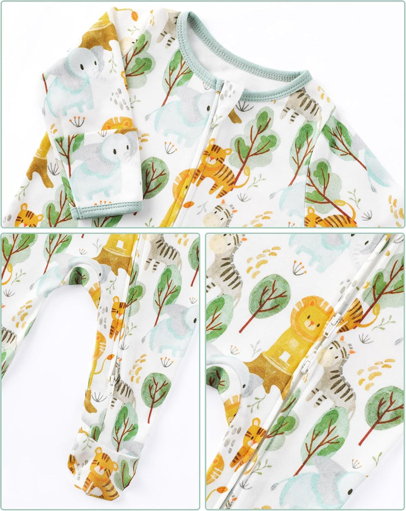 Sleepers 100% Organic Cotton Pajamas for 0-3 3-6 Boys Girls Clothes Footed Pjs