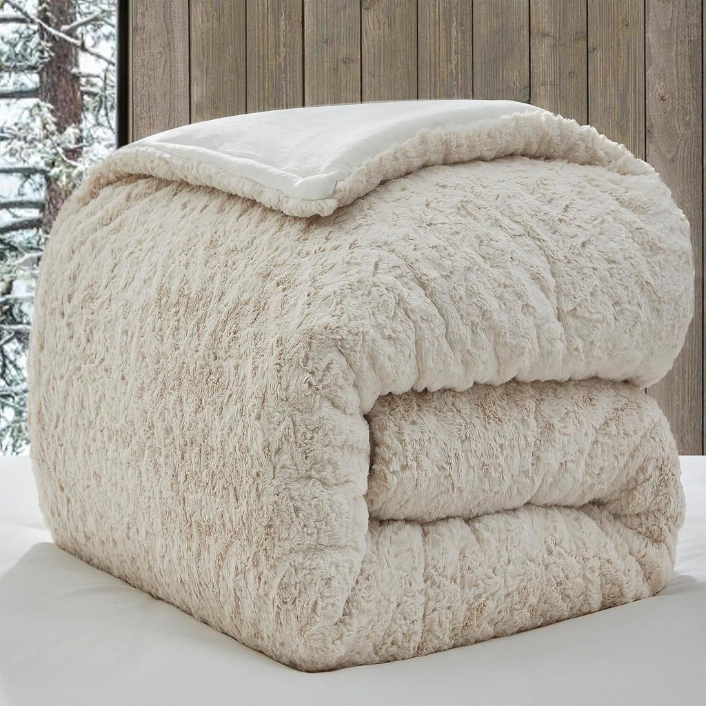 Rare White Bison Coma Inducer Queen Oversized Comforter Set - Tundra White | Experience Coma Worthy Sleep with Cozy