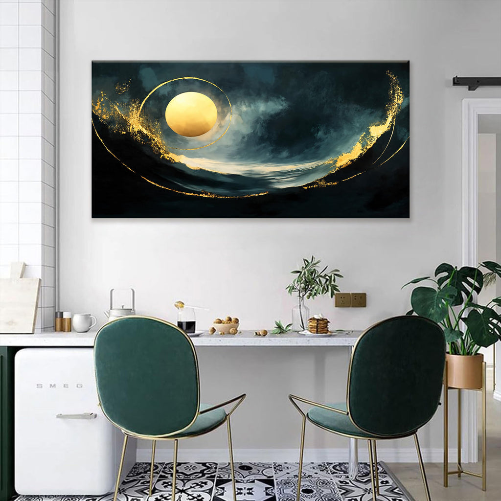 Abstract Ocean Wall Art Prints 24"x48" Blue Canvas Wall Art