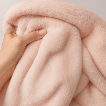 Short Pile Faux Fur Fabric by the Yard - Fur Fabric for Crafts, Cosplay & DIY Projects (63 x 39 in) - Soft Pink